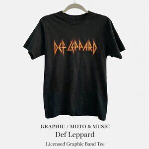 Def Leppard Licensed Graphic Band Tee Black T-Shirt Size Small